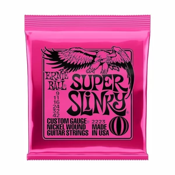 Encordoamento Para Guitarra Ernie Ball Super Slinky, Calibre 9-42